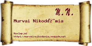 Murvai Nikodémia névjegykártya